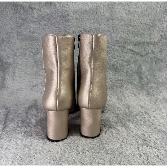 Amalfi by Rangoni Faraona Ankle Boots Women's Gold Booties Italian Leather 5.5 - Picture 2 of 10